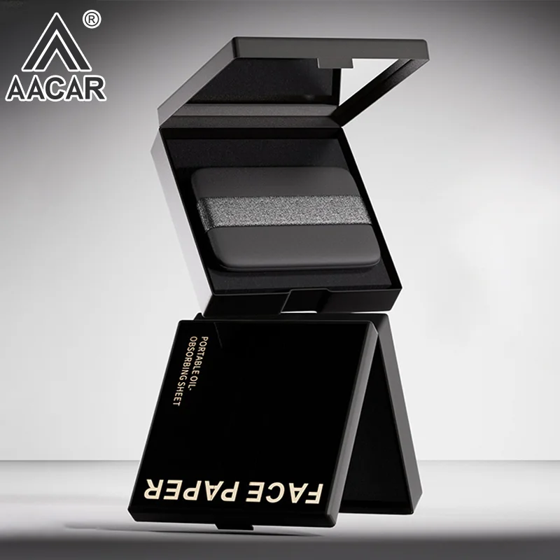 กระดาษซับมันหน้าผสมถ่านไม้ไผ่ 100 ชิ้น พร้อมกระจกและพัฟแต่งหน้า ชุดอุปกรณ์ดูแลผิวหน้าแบบพกพา ช่วยควบคุมความมัน