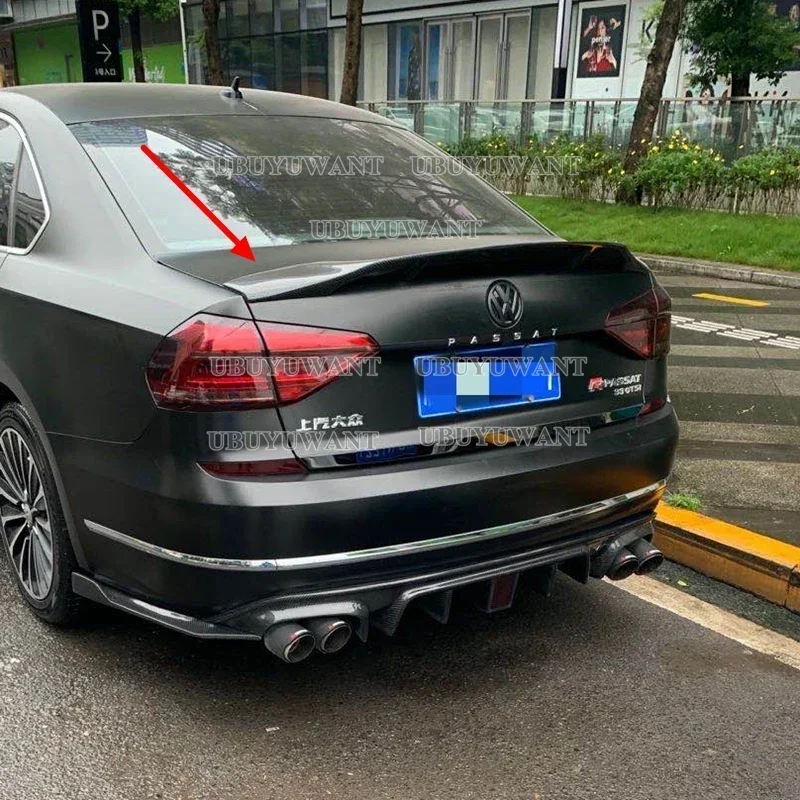Car Accessories For Volkswagen Passat B7 USA 2011-2017 Passat NMS CARBON FIEBR  Tail Trunk Boot Lip Wing Rear Spoiler Decoration view 4