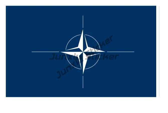 

NATO Flag Vinyl Self-Adhesive Car Van IPad Laptop Sticker White Compass Rose