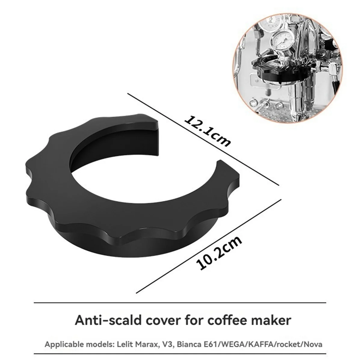 Coffee Machine Groud Heads Anti Scald Rings for E61 Espresso Replacement Part Gasket Portafilter Accessories 58MM#A66K