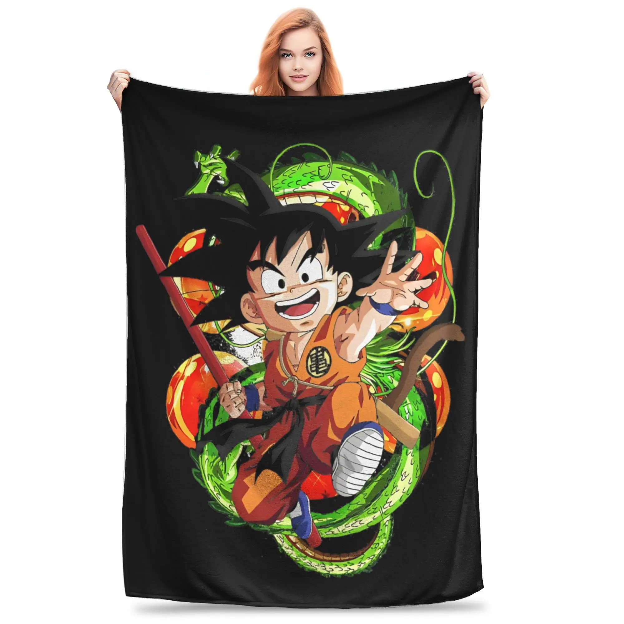 

Kid Goku Dragon Ball Retro Blanket Fleece Funny Warm Throw Blanket for Bed Sofa Summer,