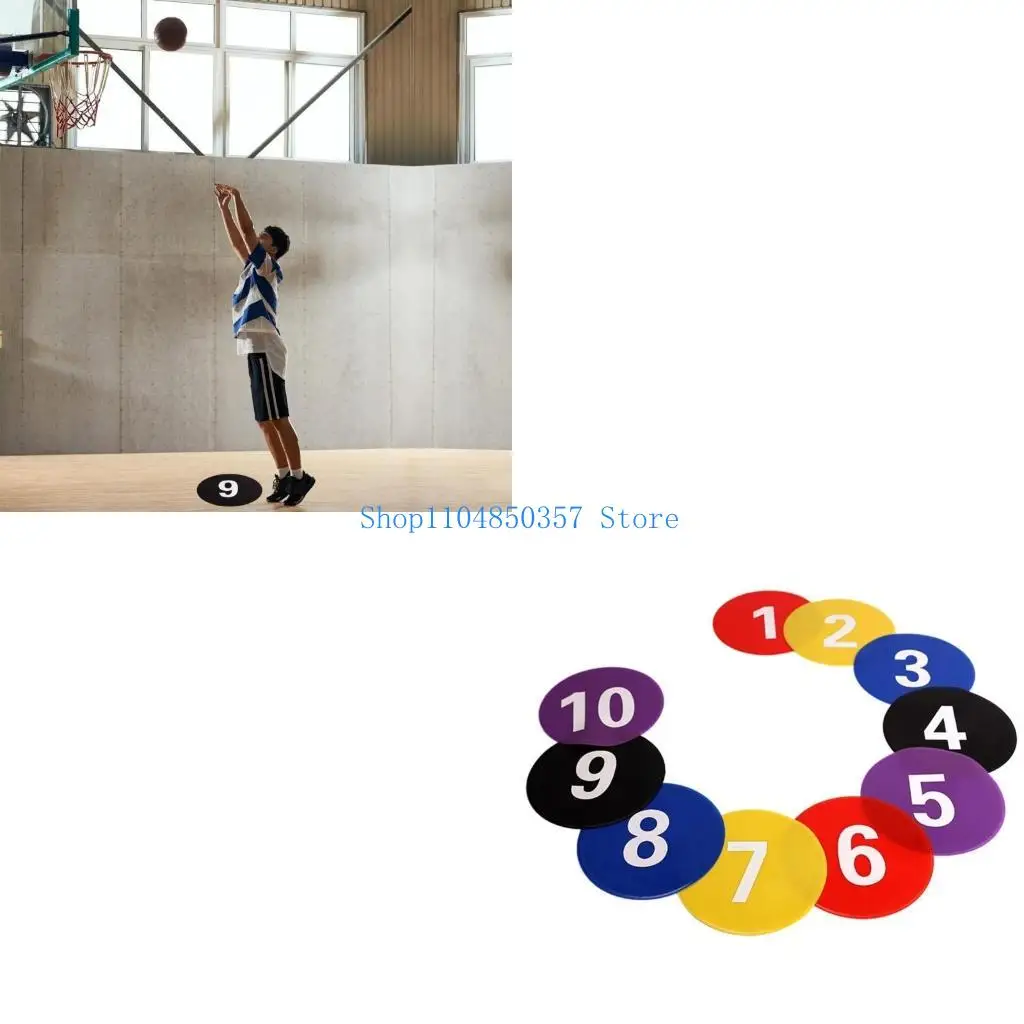 

5asd Numbered Floor Spots Markers Soccer Flat Sign Discs Football Nonslip Floor Marker