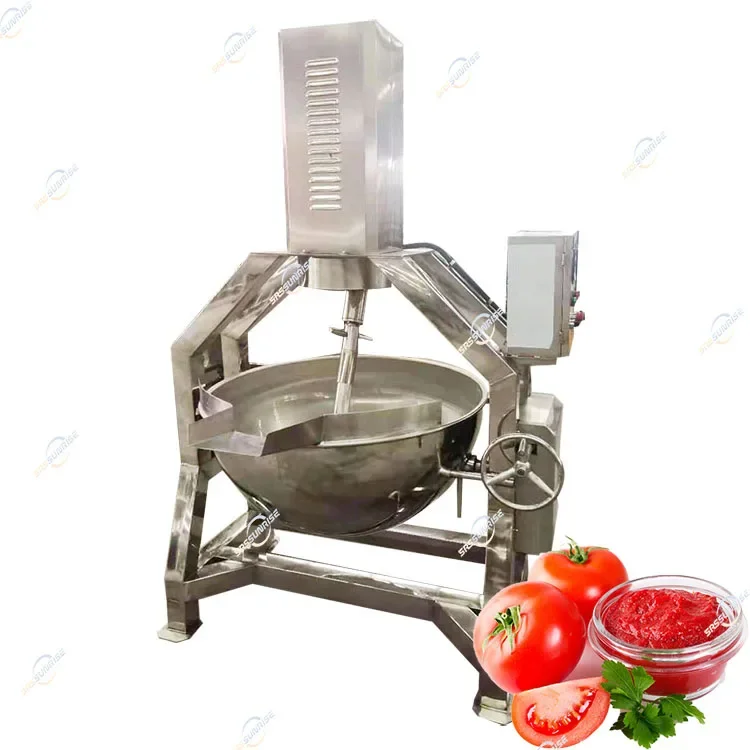 Full Automatic Tilting Planetary Stirring Jacketed Kettle Fried Rice Cooker Sauce Paste Cooking Machine