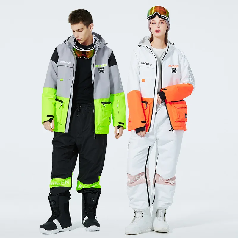 2022 New Winter Ski Suits for Women Men Thermal Windproof Waterproof Snowboarding Jackets and Pants Set Snow Coats or Trousers