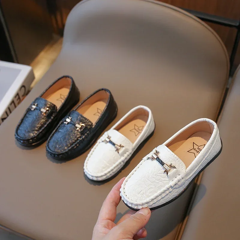 

Boys Bean Shoes British Style Black Foreign Style Perform Children New Girls Soft Sole Female Spring Autumn Children