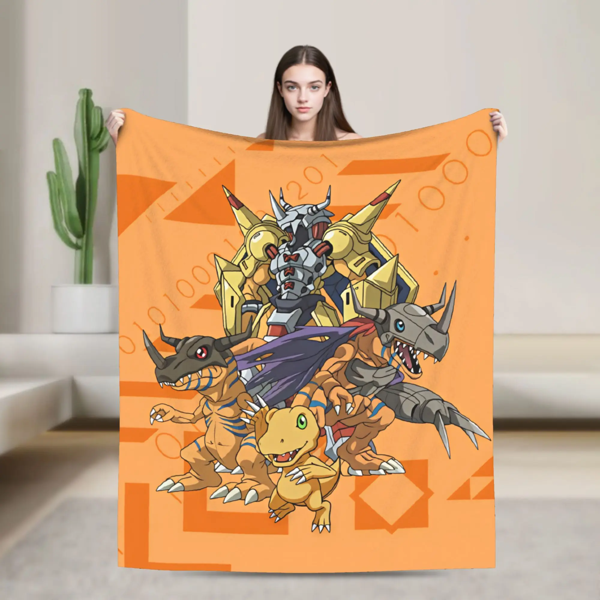 Super Soft BlanketChild Travel Digimon Takeru Patamon Throw Blanket  Flannel Bedspread For Couch Chair Funny Sofa Bed Cover