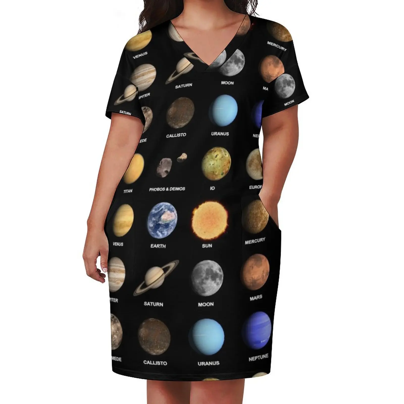 Solar System Planets Loose Pocket Dress women party dresses dresses for special events prom dress