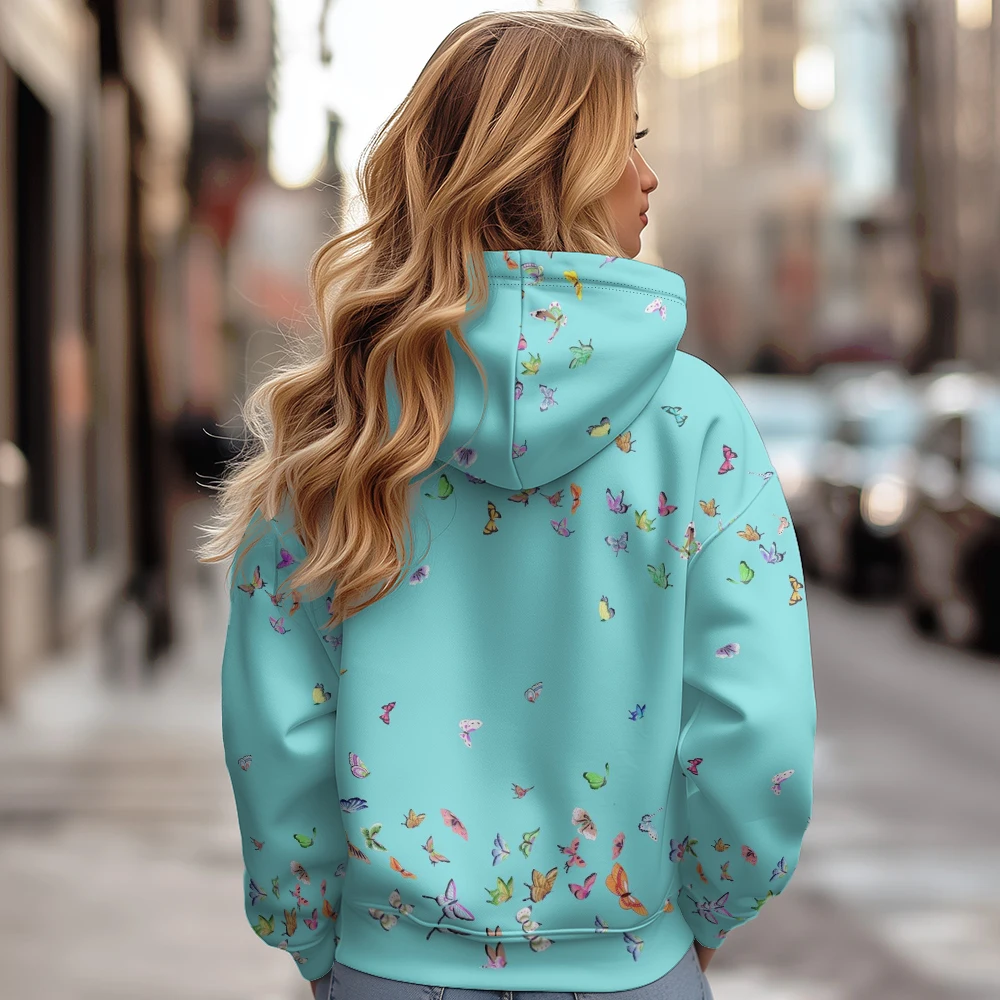 Women's Cotton Jacket,Female Solid Loose Puffer Hooded,Solid Color Butterfly Print Thick Short Jacket Winter Coat for Women