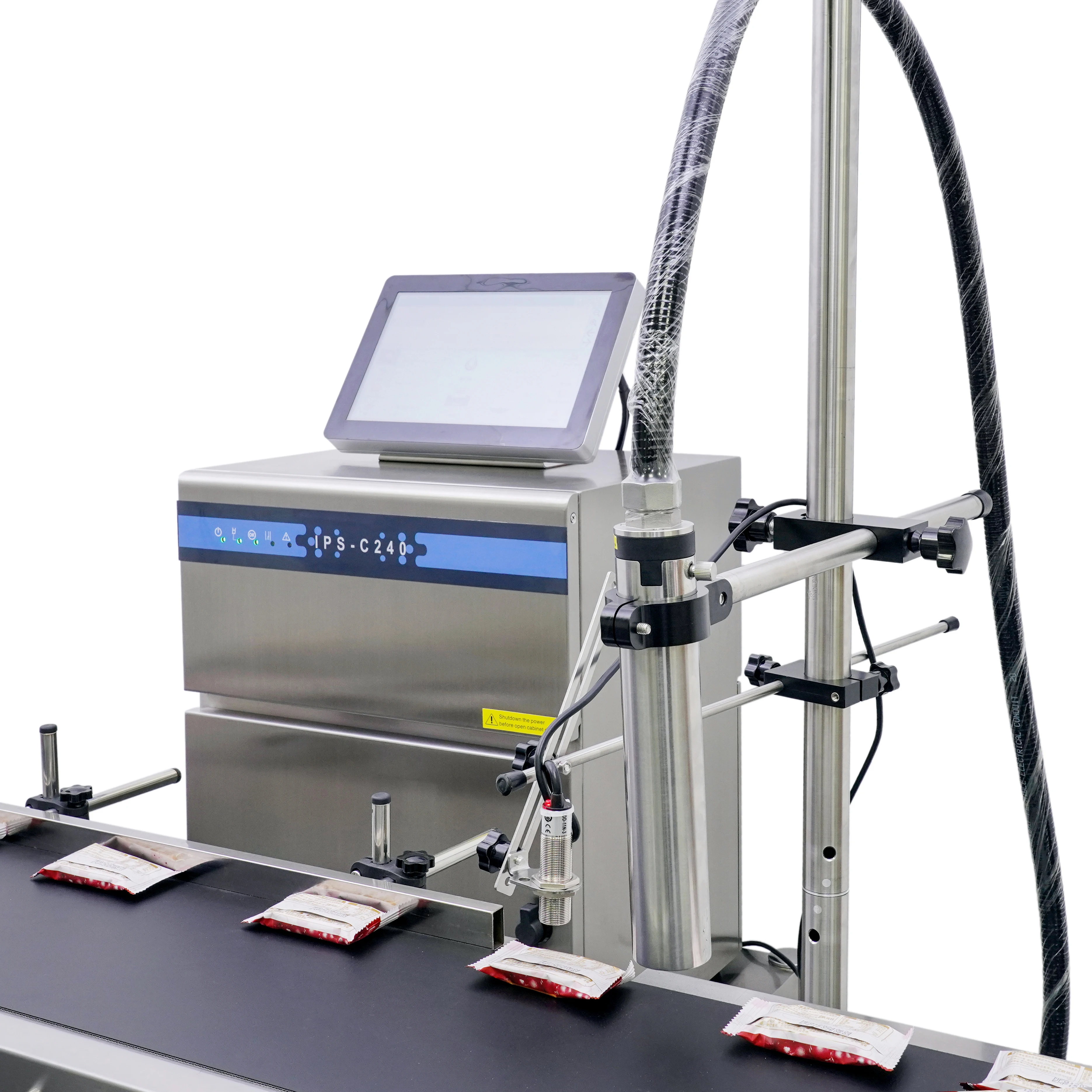 Easy Operate Industrial Continuous Inkjet Printer CIJ Coder Printing On Flexible Film Foils Labels Glass Masonry