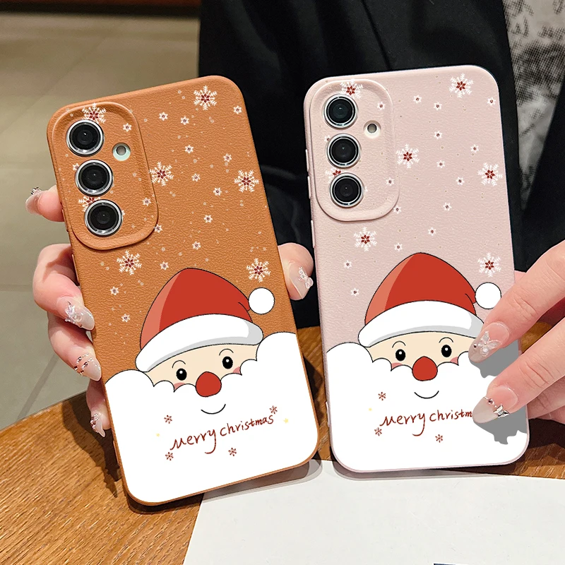 Cute Santa Claus Phone Case For Samsung Galaxy S25 Edge S24 FE S23 S22 Ultra Plus A17 A56 A36 A55 A16 A15 A54 A26 5G Soft Cover