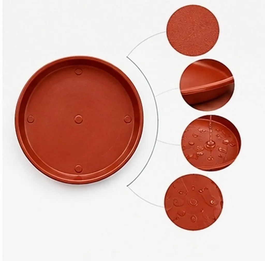 5Pcs High Quality Oval Flowerpot Tray Set Plastic Plant Pot Baseplate with Water Drainage Protection for Home Office Garden