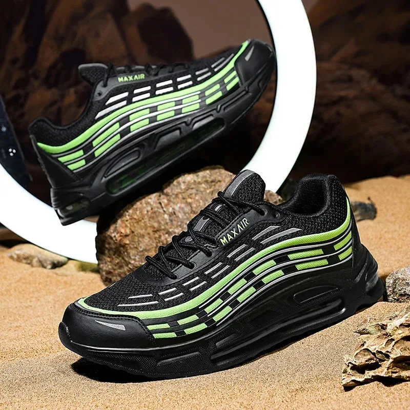 

New Men's Casual Running Shoes Air Cushion Height Increase Leisure Sports Shoes Polyester Canvas Improved Version Comfortable