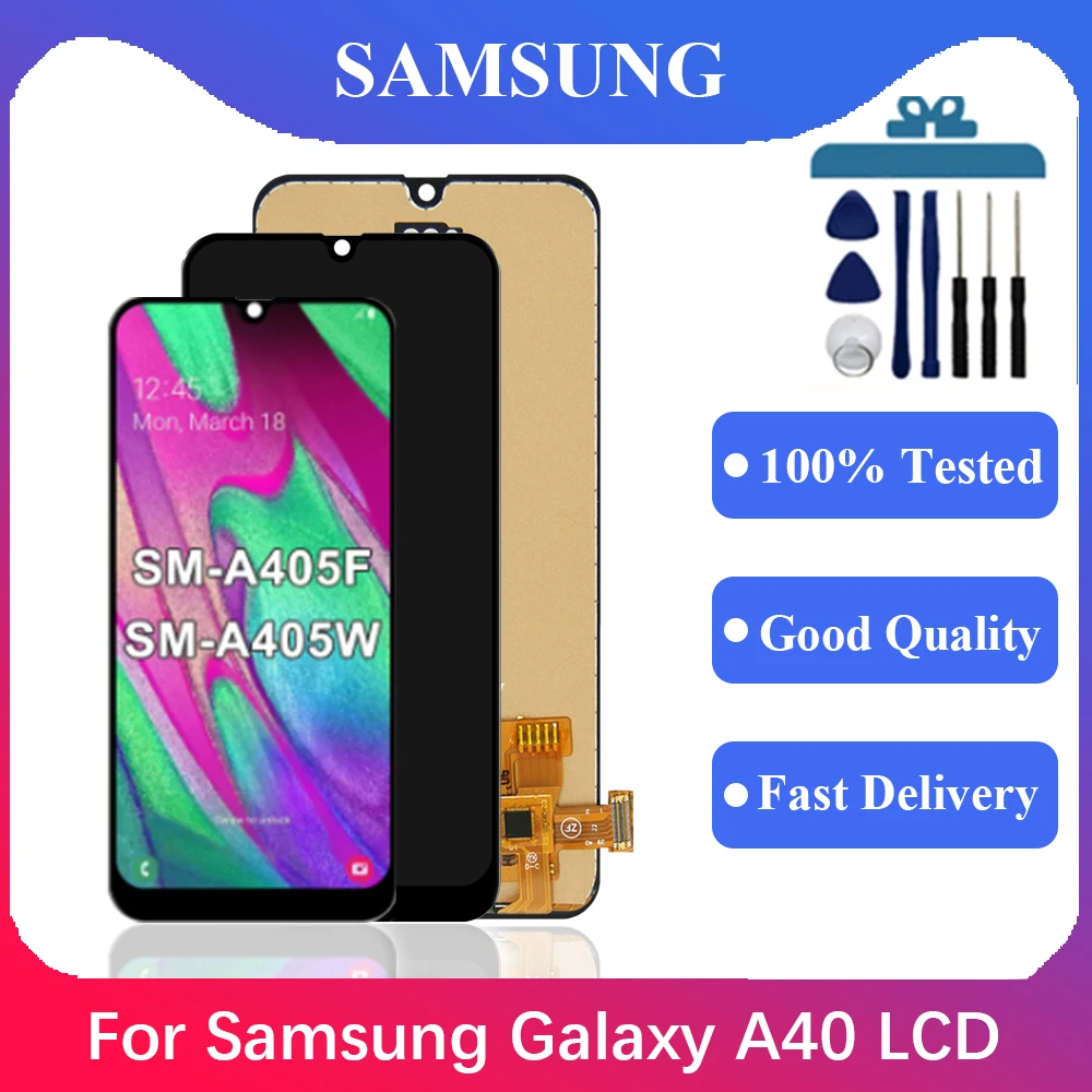 

TFT для Samsung Galaxy A40 SM-A405F LCD дисплей сенсорный экран дигитайзер сборка запасные части для Samsung Galaxy A40 LCD