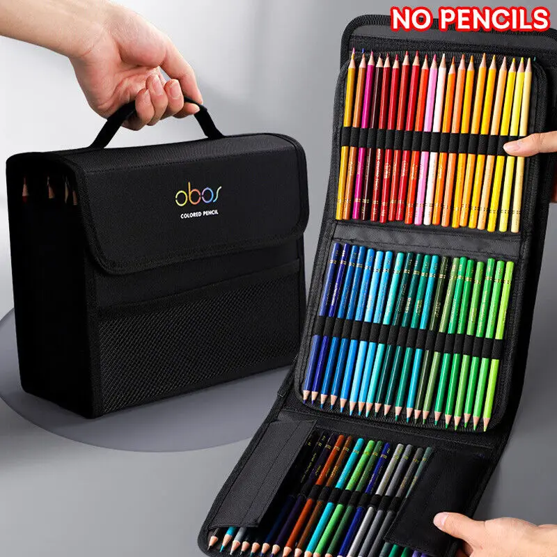 Imagem -02 - Grande Capacidade Lápis Bolsa de Armazenamento Lápis Colorido Bolsa Pen Holder Escritório e Material Escolar 48 72 120 150 200 Buracos