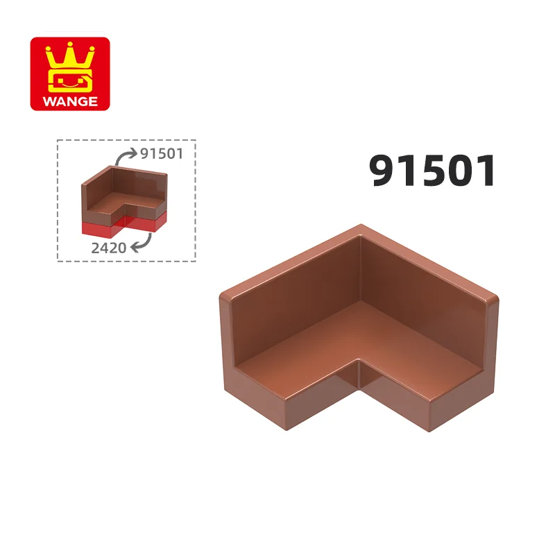 WANGE 91501 패널 2x2x1 코너 액세서리, 벽돌 DIY 어린이 장난감 조립 부품 호환, 100g/136PCs