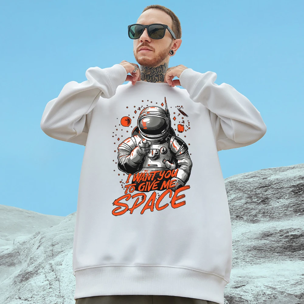 

I Want You To Give Me Space Male Cotton Hoodie Personality Street Hip Hop Tops Casual Loose Sweatshirt Trendy Brand Mens Clothes