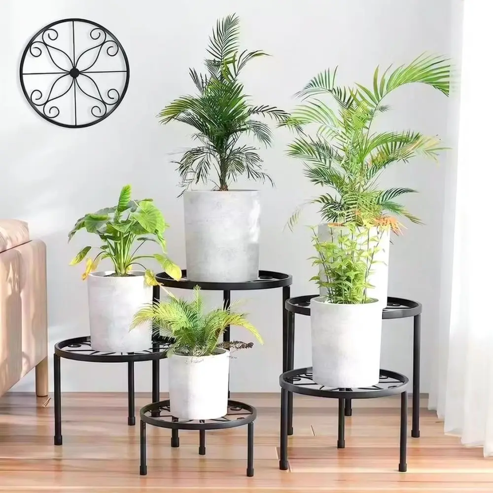 Modern Iron Flower Pot Stand Floor Rack Metal Plant Holder For Indoor Outdoor Balcony Garden Home Decoration