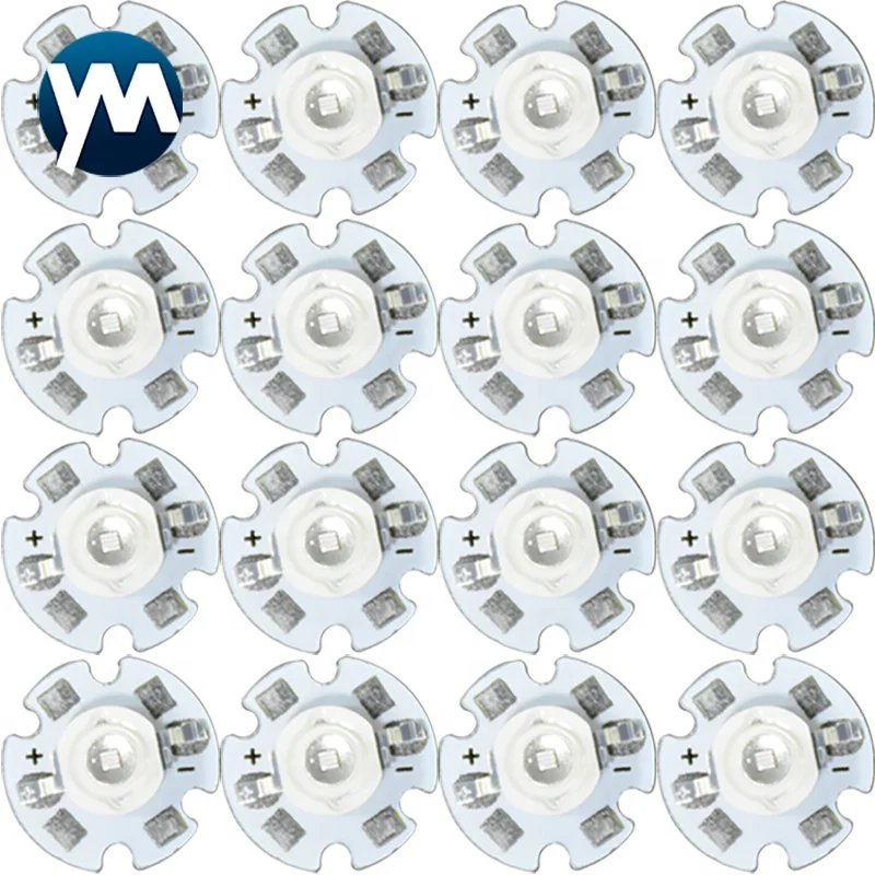 1-10 sztuk 3W UV fioletowe żarówki ultrafioletowe LED lampy chipy 365nm 370nm 385nm 385nm 395nm 400nm 405nm 3W światło o dużej mocy