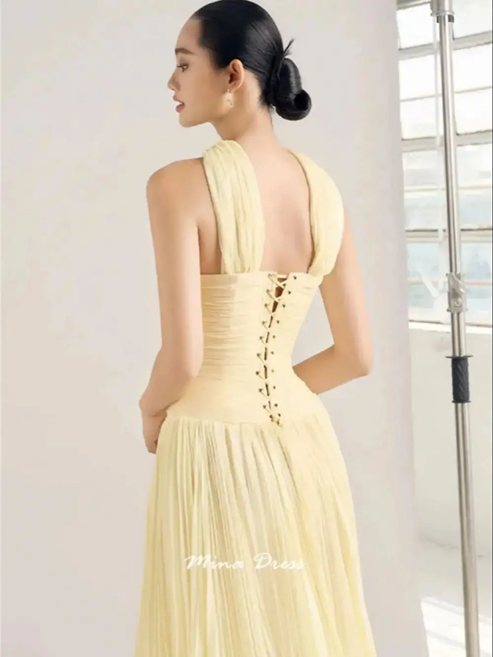 Mina Maßgeschneiderte Abendkleider mit Falten für Damen, elegante Partykleider 2025, Ferkelbrust, ärmellos, Schlitz, Abendkleid, Hochzeit, Gala