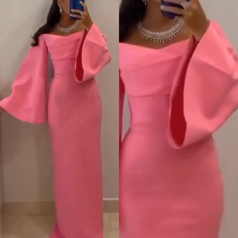 Prom Dress Evening Saudi Arabia Jersey Pleat Ruffles Draped Party A-line Off-the-shoulder Bespoke Occasion Gown Long Dresses