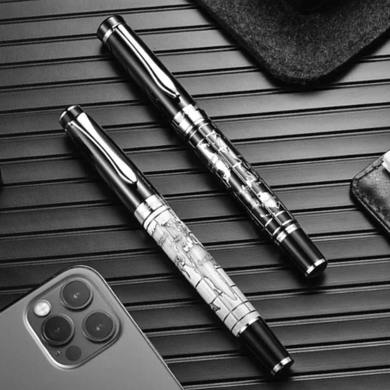 2025-nuevos-boligrafos-benovel-metal-de-alto-color-mapa-del-mundo-grabado-plumas-estilograficas-arte-de-lujo-practica-reunion-f-m-pluma-de-tinta-de-punta-doblada-regalo