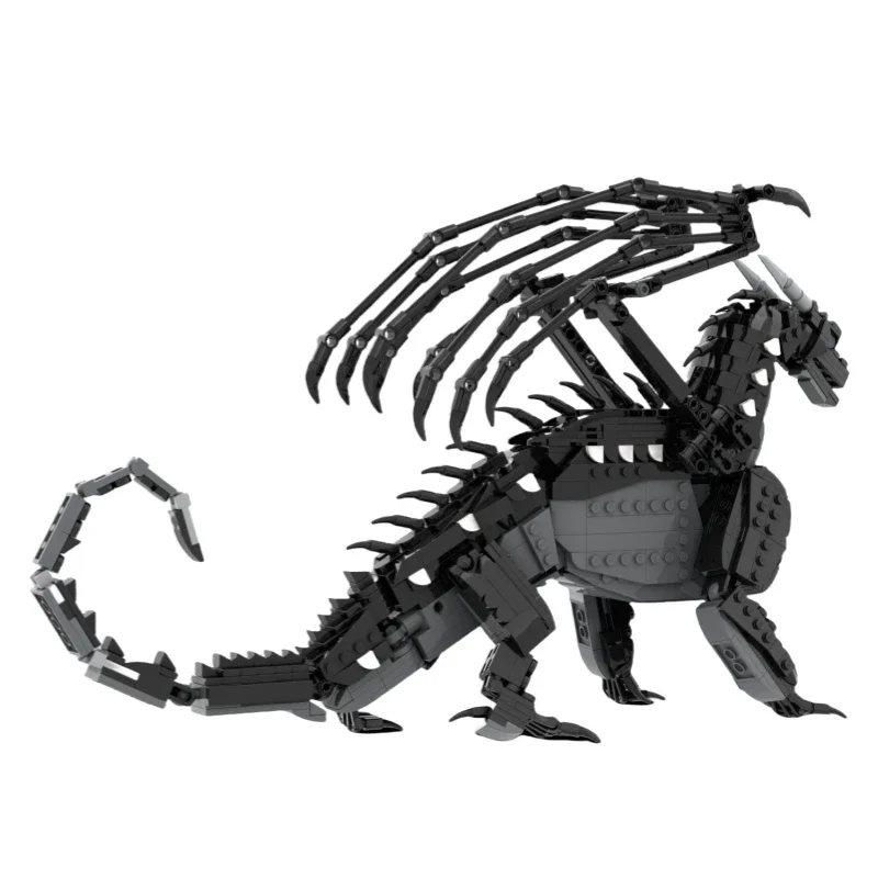 Popular Game Flame Model MOC Building Bricks Black Pterosaur Modular Technology Gifts Holiday Assemble Children Toys Suit