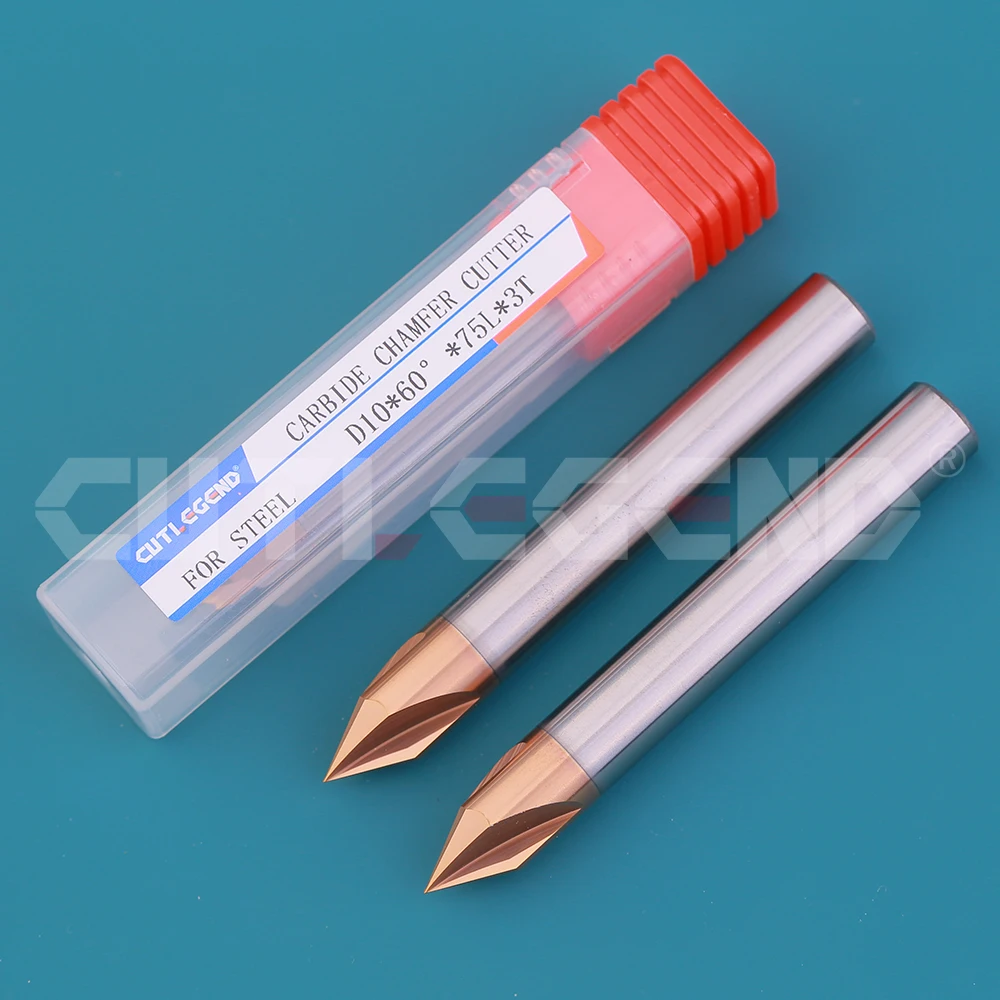 CUTLEGEND Chamfer Milling Cutter Carbide Corner Countersink Chamfering Mill Deburring Edges V Grove Router 60 Degree 3 Flutes