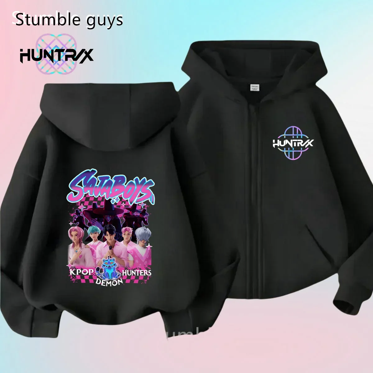 

Autumn Anime Clothes Kids New KPop Demon Hunters Zipper Hoodie Long Sleeve Sweatshirt Boys Girls Casual