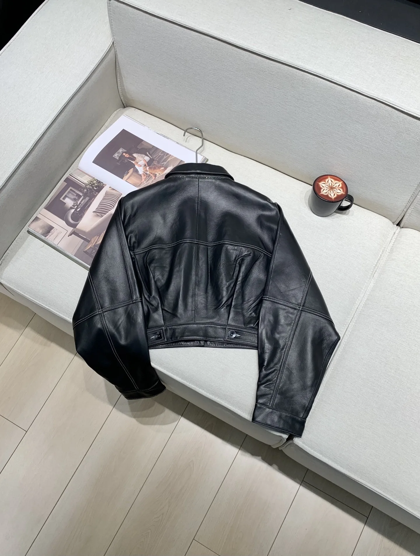 جديد الخريف/الشتاء عالية الجودة المألوف جلد الغنم زر أسفل سترة قصيرة + مستقيم الساق واسعة الساق السراويل دعوى للنساء #2