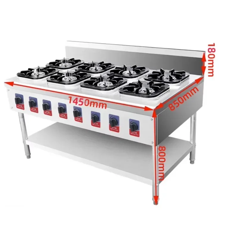 Commercial Stainless Steel with Stand Gas Stove Cooking Equipment 4/6 Burners