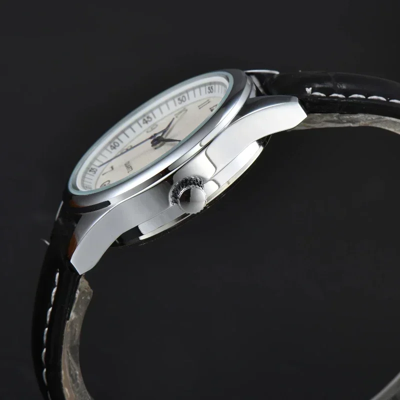 2025 Luxury Men's Watch Round Waterproof Luminous Military Style Men's Watch Genuine Leather Belt Quartz Watch