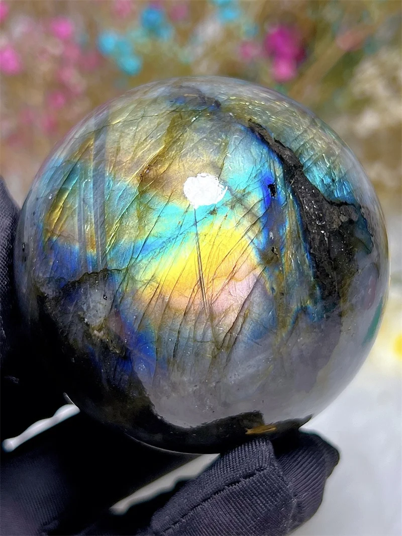 

Natura Crystal Stone Gree Light Labradorite SPhere Free Form Carving Reiki Healing Stone Home Decoration Exquisite Gift