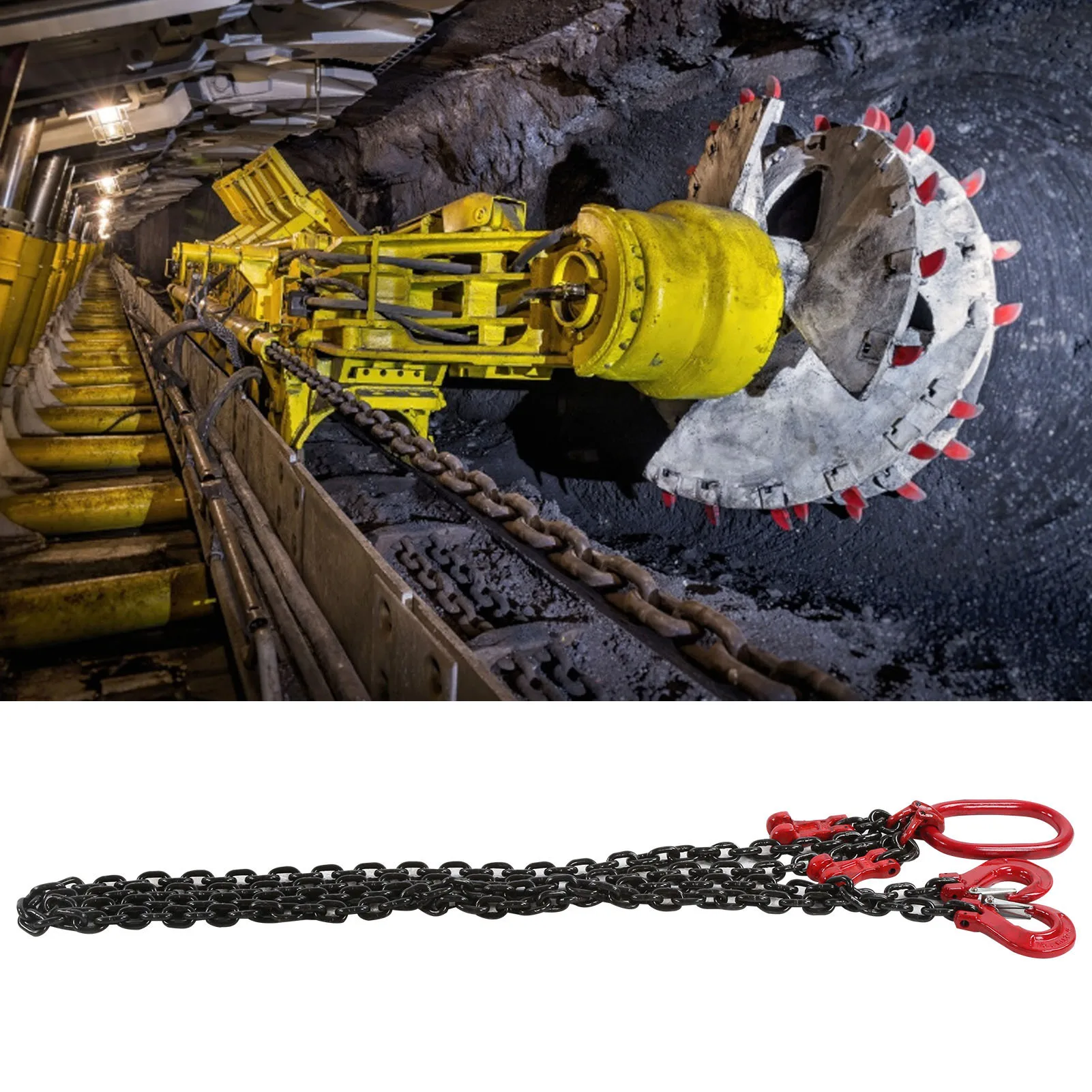 2 Meter Lifting Chain Sling 8mm Lifting Chain Lifting Chain Sling 2 Hooks Adjustable for Crane  2 Meter 4.75 Tons 8mm