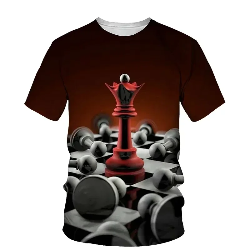 

International Chess Board 3d Print T-shirt Child Fashion Oversized Man Woman Family T-shirts Boys Girls Harajuku Kids Clothing