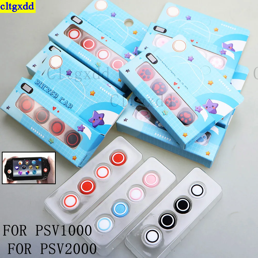 

Cltgxdd 1 set 4PCS FOR PSV1000 2000 silicone soft thumb grip cover PS Vita PSV 1000 Fat/2000 Slim joystick cap protection