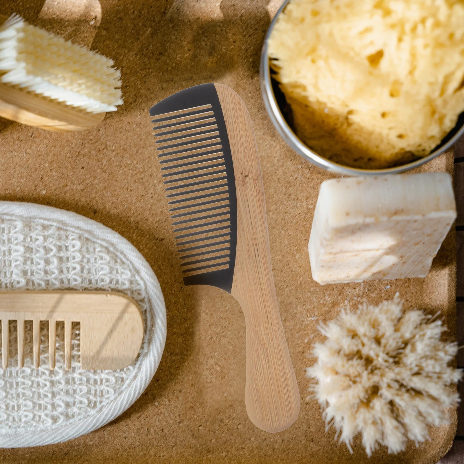 

Wooden Wide Tooth Comb For Kids Adults Anti-Frizz Detangling Hair Cushion Brush Sensitive Scalp Ethnic Hair Natural Massage