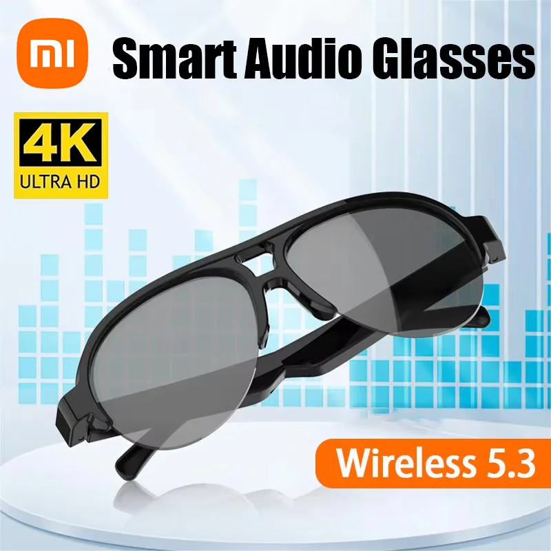 

Xiaomi 4K модные умные аудиоочки с искусственным интеллектом, водонепроницаемые Bluetooth 5,3, воспроизведение музыки, умные очки, определение фотографий