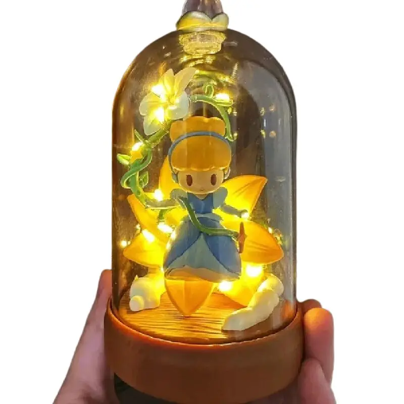 Disney Princess D-Baby Fiori E Ombre Lampada a scatola cieca Figura anime Scatola misteriosa Giocattoli a sorpresa Decor Ornamenti per il desktop Regalo
