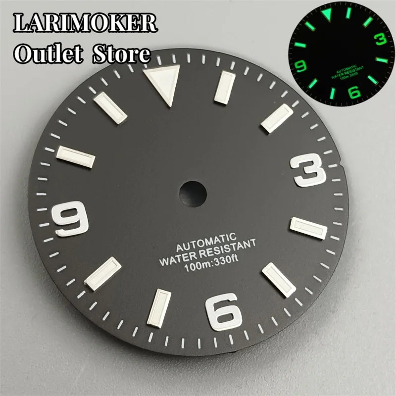 LARIMOKER manufacture 29mm black   watch dial luminous fit NH35 NH36 ETA2824 2836 Miyota8215 Mingzhu DG2813 3804 movement