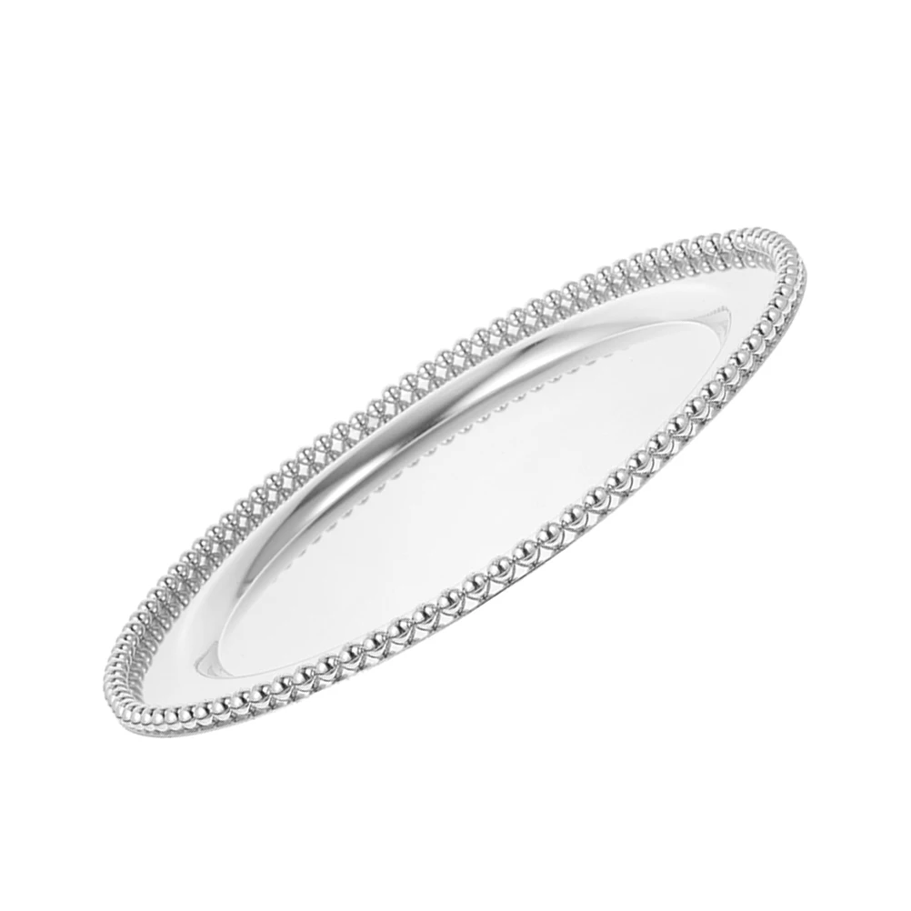 

Jewellery Tray Round Metal Holder Smooth Surface Bedroom Earring Dish Ring Storage Trinket Plate Decorative Display Home Storage