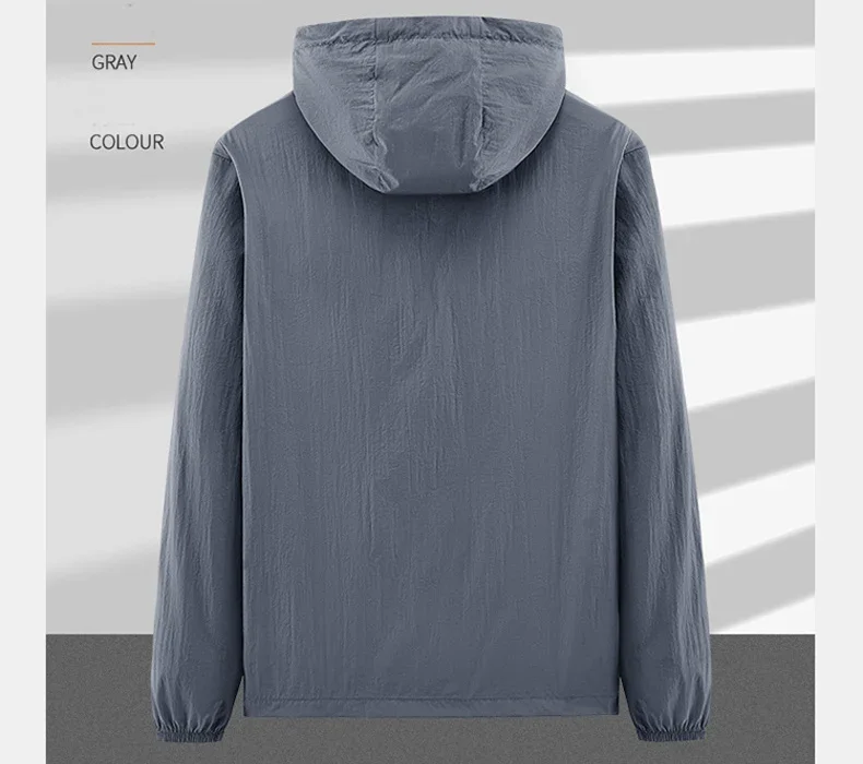 UPF50+ Summer Outdoor Quick Dry Sun-Protective Thin Jacket Men Hiking Fishing Cycling Hooded Gym Sport Ultra Light Windbreaker 160 S46b40c72abb34cad93be294181664e8cI