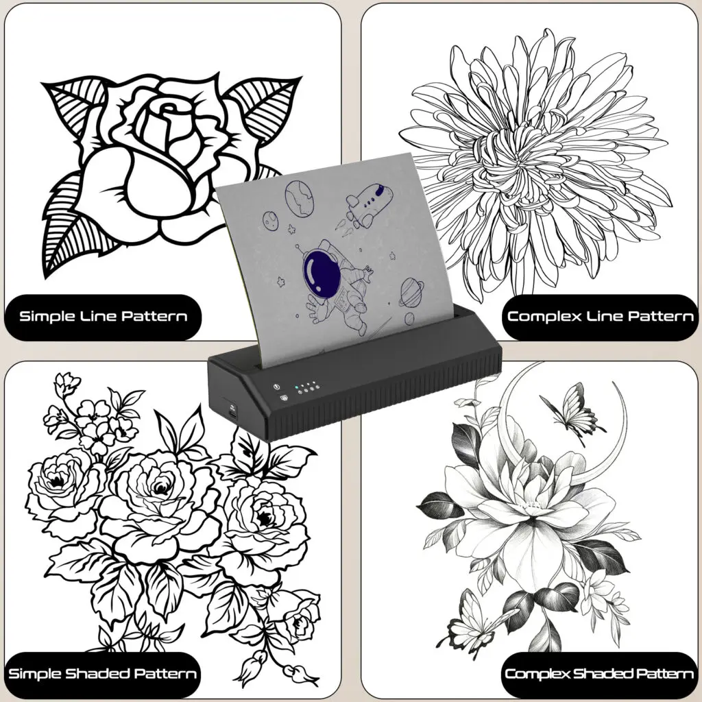 Imprimante de tatouage portable sans fil Bluetooth, modèle thermique, machine professionnelle, papier A4, compatible avec Android, iOS