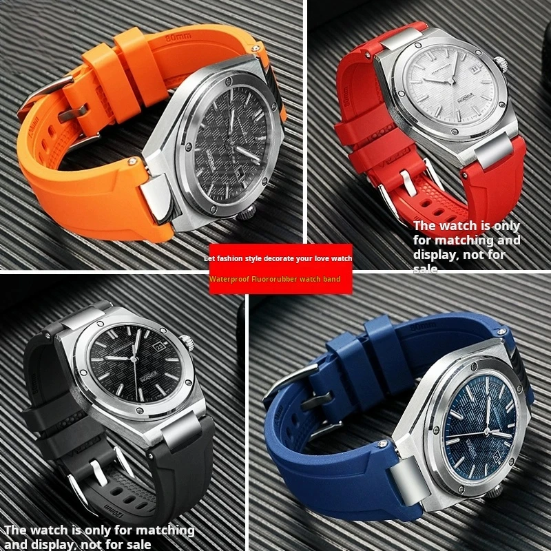 High quality FKM Watch band For IWC Engineer IW328903 IW328901 IW328902 Waterproof Fluororubber Watch Strap Men rubber Bracelet