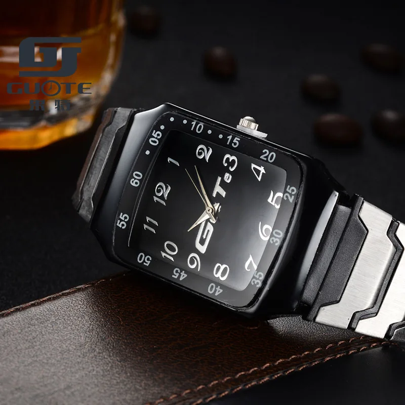 Free Shipping New Fashion Luxury Men Stainless Steel Rectangle Quartz Watch Men Business Sports Watches Women Watches For Gifts