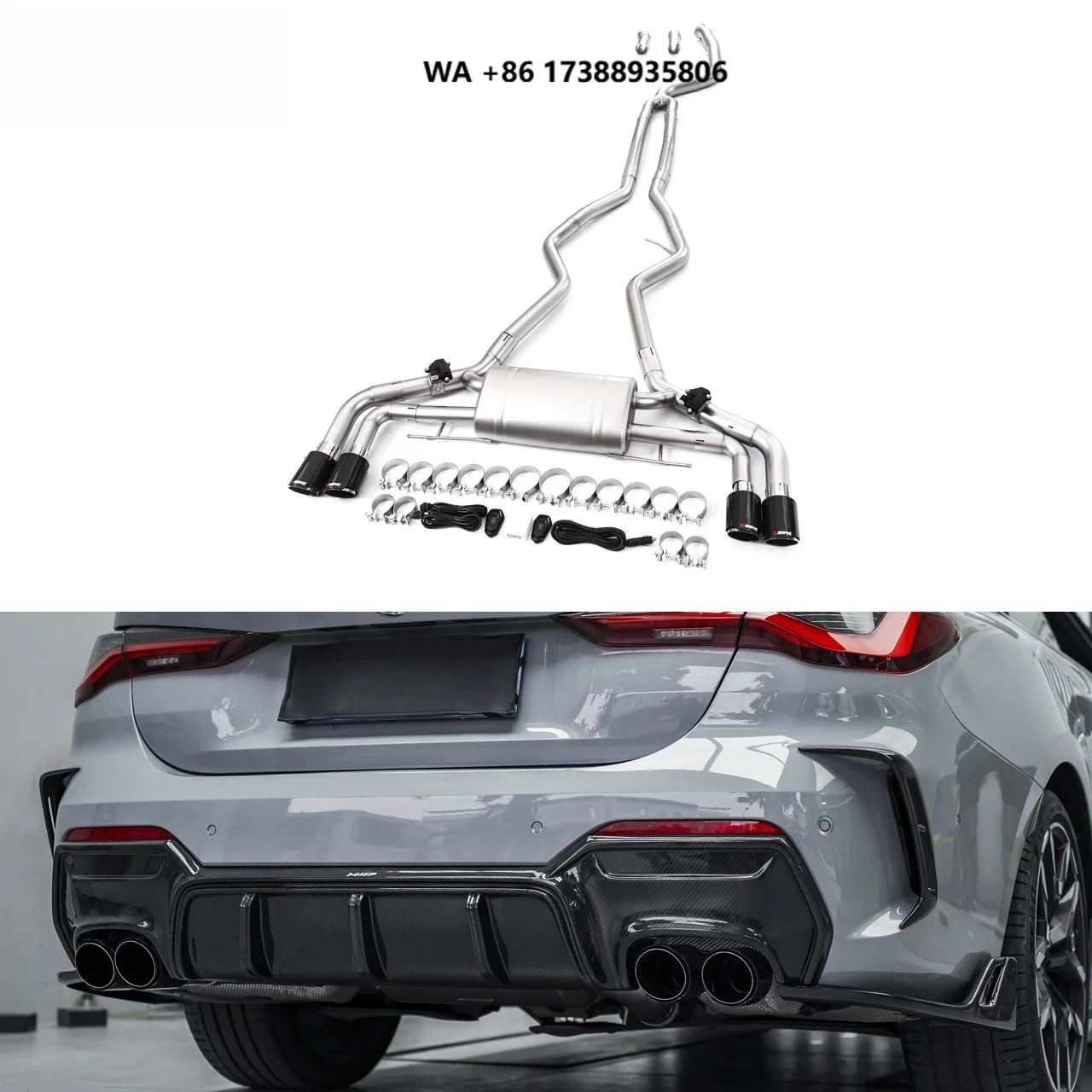 Polished 304 Stainless Steel M47 Exhaust Assembly Stable Structure Valved Pipe for 440i G22 G23 G26 Premium Upgrade