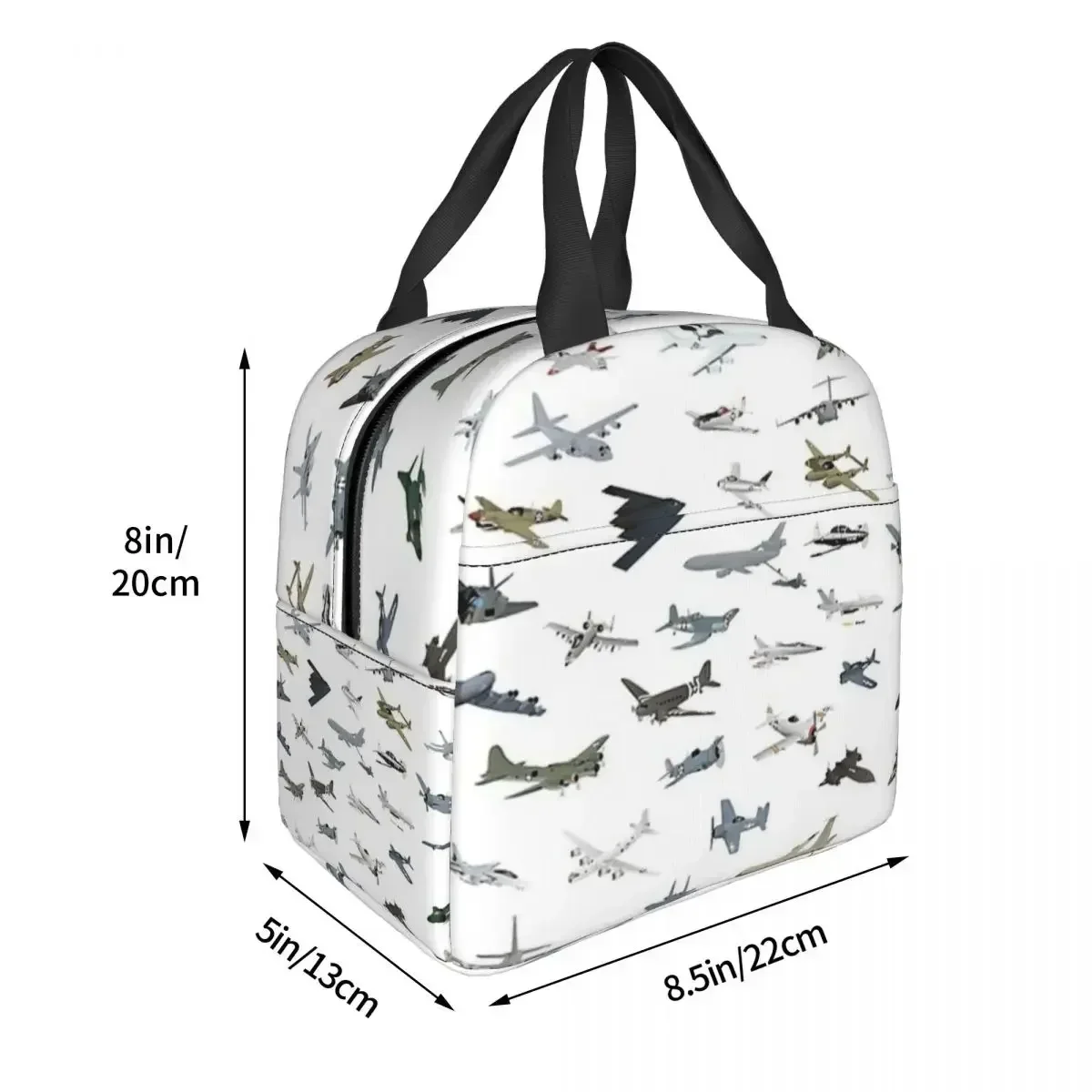 American  Airplanes Insulated Lunch Bags Portable Picnic Bag Thermal Cooler Lunch Box Lunch Tote for Woman Work Children