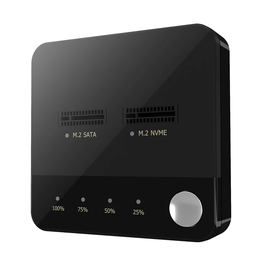 M.2 SATA/NVMe 듀얼 베이 하드 드라이브 도킹 스테이션 오프라인 복제 도킹 스테이션 복사기(LED 표시기 포함) M.2 SSD 복사기