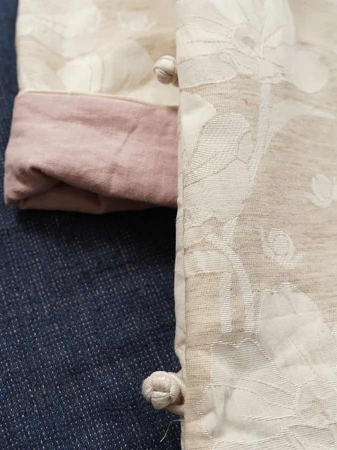 الرجعية الصينية Sle طويل القطن الكتان المطرزة طوق تشيباو الدكتور فضفاضة تناسب ألف خط تنورة ort Sve لباس غير رسمي