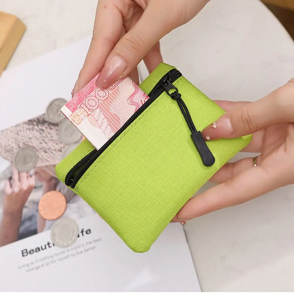 Monedero de tela Ox de estilo coreano, Cartera de moda de Color sólido, bolsa de artículos pequeños, monedero con cremallera, bolsa de almacenamiento para tarjetas al aire libre