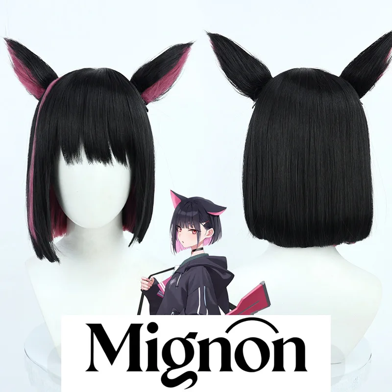 Blue Archive Koyzumi Kazusa Cosplay Wig Inner Outer Dual Color With Cat Ears In Stock